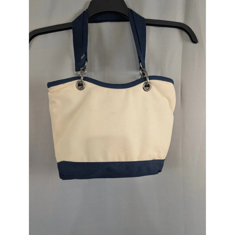 Thirty One Canvas Crew Thermal Lunch Bag OS Cream Navy Excellent